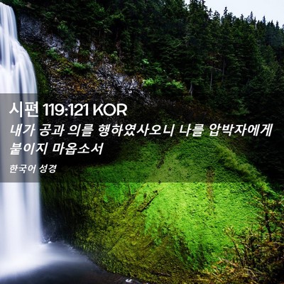 Picture 02 - 시편 119:121 KOR - 내가 공과 의를 행하였사오니 나를 - Bible Verse Picture