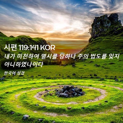 Picture 02 - 시편 119:141 KOR - 내가 미천하여 멸시를 당하나 주의 - Bible Verse Picture