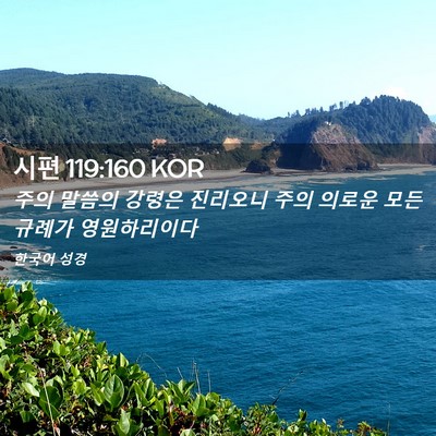 Picture 02 - 시편 119:160 KOR - 주의 말씀의 강령은 진리오니 주의 - Bible Verse Picture
