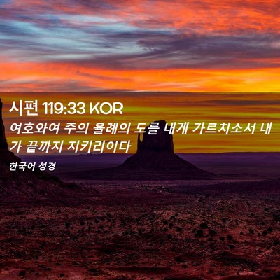 Picture 02 - 시편 119:33 KOR - 여호와여 주의 율례의 도를 내게 - Bible Verse Picture