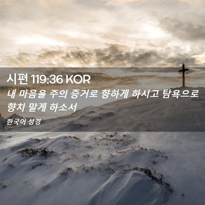 Picture 02 - 시편 119:36 KOR - 내 마음을 주의 증거로 향하게 - Bible Verse Picture