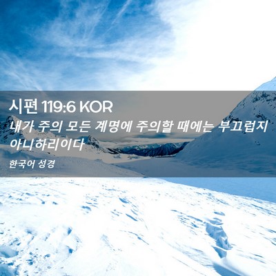 Picture 02 - 시편 119:6 KOR - 내가 주의 모든 계명에 주의할 - Bible Verse Picture