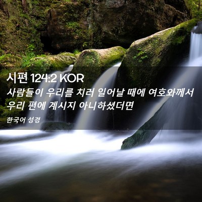 Picture 02 - 시편 124:2 KOR - 사람들이 우리를 치러 일어날 때에 - Bible Verse Picture