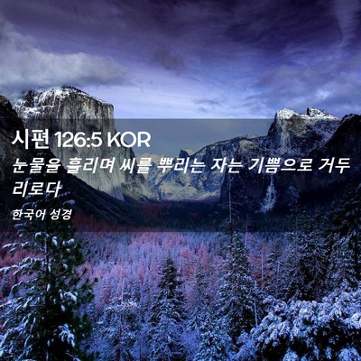 Picture 02 - 시편 126:5 KOR - 눈물을 흘리며 씨를 뿌리는 자는 - Bible Verse Picture