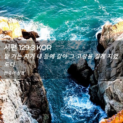 Picture 02 - 시편 129:3 KOR - 밭 가는 자가 내 등에 갈아 그 고랑을 - Bible Verse Picture