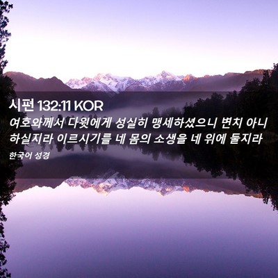Picture 02 - 시편 132:11 KOR - 여호와께서 다윗에게 성실히 - Bible Verse Picture