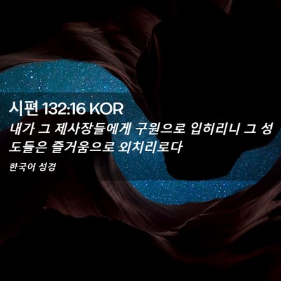 Picture 02 - 시편 132:16 KOR - 내가 그 제사장들에게 구원으로 - Bible Verse Picture