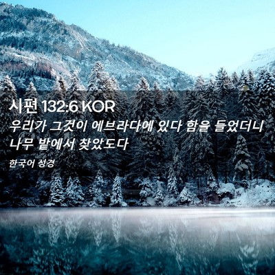 Picture 02 - 시편 132:6 KOR - 우리가 그것이 에브라다에 있다 함을 - Bible Verse Picture
