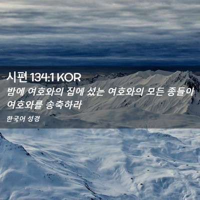 Picture 02 - 시편 134:1 KOR - 밤에 여호와의 집에 섰는 여호와의 - Bible Verse Picture