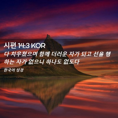 Picture 02 - 시편 14:3 KOR - 다 치우쳤으며 함께 더러운 자가 - Bible Verse Picture