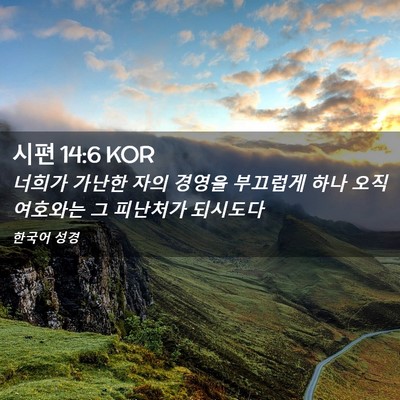 Picture 02 - 시편 14:6 KOR - 너희가 가난한 자의 경영을 부끄럽게 - Bible Verse Picture