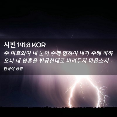 Picture 02 - 시편 141:8 KOR - 주 여호와여 내 눈이 주께 향하며 - Bible Verse Picture