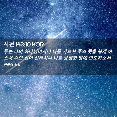 Picture 02 - 시편 143:10 KOR - 주는 나의 하나님이시니 나를 가르쳐 - Bible Verse Picture
