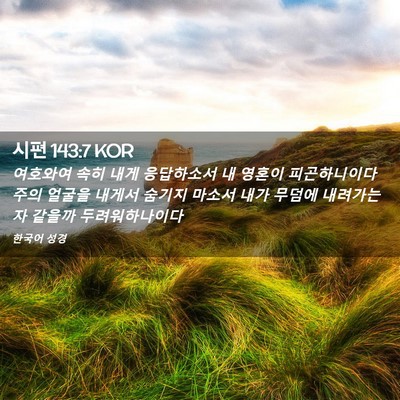 Picture 02 - 시편 143:7 KOR - 여호와여 속히 내게 응답하소서 내 - Bible Verse Picture