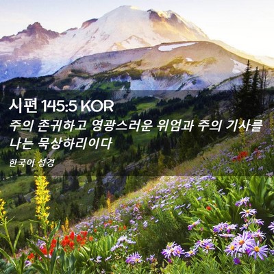 Picture 02 - 시편 145:5 KOR - 주의 존귀하고 영광스러운 위엄과 - Bible Verse Picture