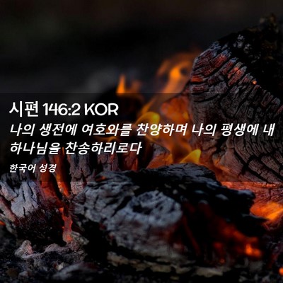 Picture 02 - 시편 146:2 KOR - 나의 생전에 여호와를 찬양하며 나의 - Bible Verse Picture