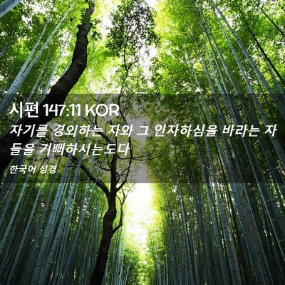 Picture 02 - 시편 147:11 KOR - 자기를 경외하는 자와 그 인자하심을 - Bible Verse Picture