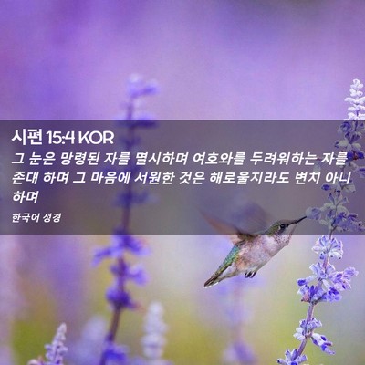 Picture 02 - 시편 15:4 KOR - 그 눈은 망령된 자를 멸시하며 - Bible Verse Picture