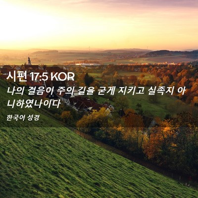 Picture 02 - 시편 17:5 KOR - 나의 걸음이 주의 길을 굳게 지키고 - Bible Verse Picture