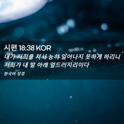 Picture 02 - 시편 18:38 KOR - 내가 저희를 쳐서 능히 일어나지 - Bible Verse Picture