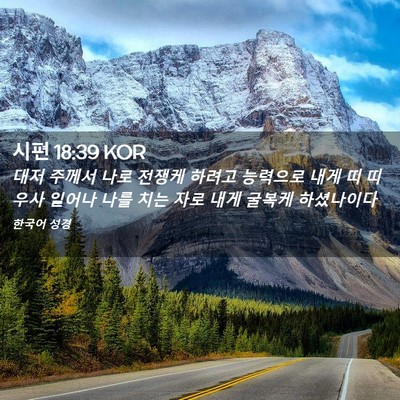 Picture 02 - 시편 18:39 KOR - 대저 주께서 나로 전쟁케 하려고 - Bible Verse Picture