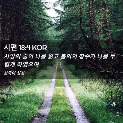 Picture 02 - 시편 18:4 KOR - 사망의 줄이 나를 얽고 불의의 - Bible Verse Picture