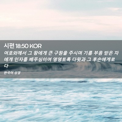 Picture 02 - 시편 18:50 KOR - 여호와께서 그 왕에게 큰 구원을 - Bible Verse Picture