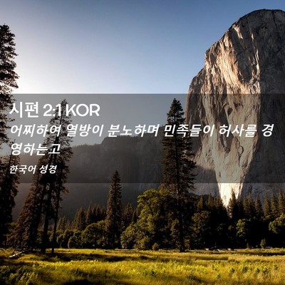 Picture 02 - 시편 2:1 KOR - 어찌하여 열방이 분노하며 민족들이 - Bible Verse Picture