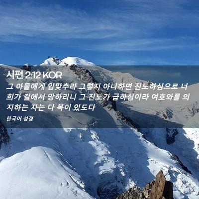 Picture 02 - 시편 2:12 KOR - 그 아들에게 입맞추라 그렇지 - Bible Verse Picture