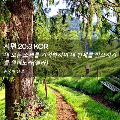 Picture 02 - 시편 20:3 KOR - 네 모든 소제를 기억하시며 네 - Bible Verse Picture