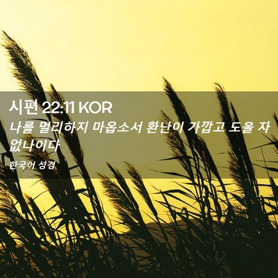 Picture 02 - 시편 22:11 KOR - 나를 멀리하지 마옵소서 환난이 - Bible Verse Picture