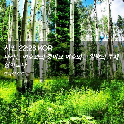 Picture 02 - 시편 22:28 KOR - 나라는 여호와의 것이요 여호와는 - Bible Verse Picture