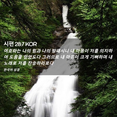 Picture 02 - 시편 28:7 KOR - 여호와는 나의 힘과 나의 방패시니 - Bible Verse Picture