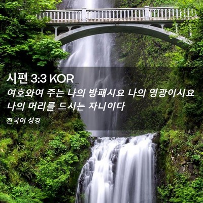 Picture 02 - 시편 3:3 KOR - 여호와여 주는 나의 방패시요 나의 - Bible Verse Picture