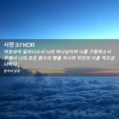 Picture 02 - 시편 3:7 KOR - 여호와여 일어나소서 나의 - Bible Verse Picture
