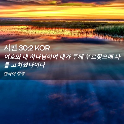 Picture 02 - 시편 30:2 KOR - 여호와 내 하나님이여 내가 주께 - Bible Verse Picture
