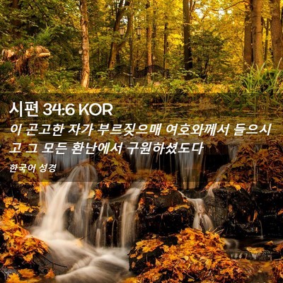 Picture 02 - 시편 34:6 KOR - 이 곤고한 자가 부르짖으매 - Bible Verse Picture
