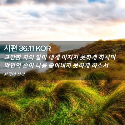Picture 02 - 시편 36:11 KOR - 교만한 자의 발이 내게 미치지 - Bible Verse Picture
