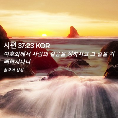 Picture 02 - 시편 37:23 KOR - 여호와께서 사람의 걸음을 정하시고 - Bible Verse Picture