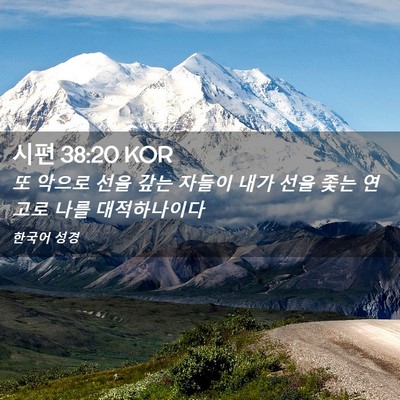 Picture 02 - 시편 38:20 KOR - 또 악으로 선을 갚는 자들이 내가 - Bible Verse Picture