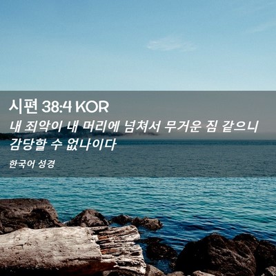 Picture 02 - 시편 38:4 KOR - 내 죄악이 내 머리에 넘쳐서 무거운 - Bible Verse Picture