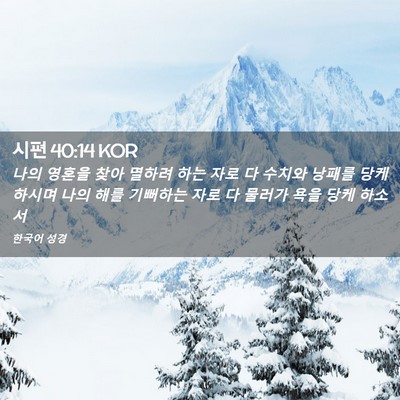Picture 02 - 시편 40:14 KOR - 나의 영혼을 찾아 멸하려 하는 자로 - Bible Verse Picture