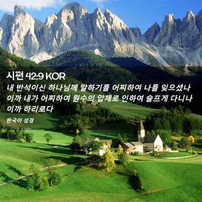 Picture 02 - 시편 42:9 KOR - 내 반석이신 하나님께 말하기를 - Bible Verse Picture