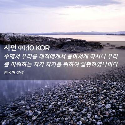 Picture 02 - 시편 44:10 KOR - 주께서 우리를 대적에게서 돌아서게 - Bible Verse Picture