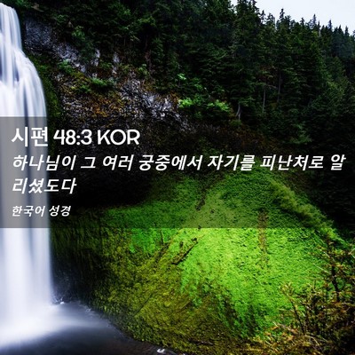 Picture 02 - 시편 48:3 KOR - 하나님이 그 여러 궁중에서 자기를 - Bible Verse Picture