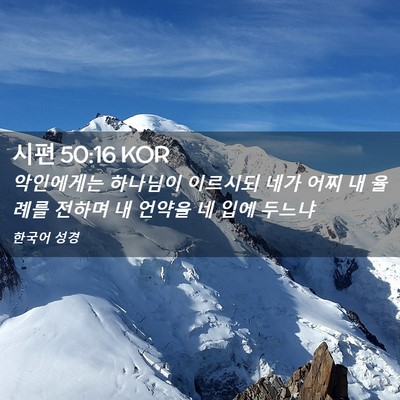 Picture 02 - 시편 50:16 KOR - 악인에게는 하나님이 이르시되 네가 - Bible Verse Picture
