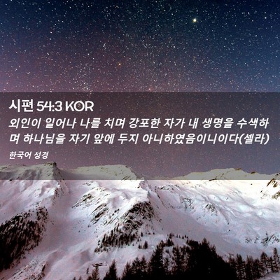 Picture 02 - 시편 54:3 KOR - 외인이 일어나 나를 치며 강포한 - Bible Verse Picture