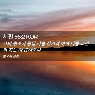 Picture 02 - 시편 56:2 KOR - 나의 원수가 종일 나를 삼키려 하며 - Bible Verse Picture