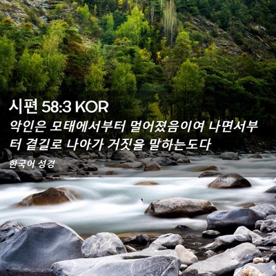 Picture 02 - 시편 58:3 KOR - 악인은 모태에서부터 멀어졌음이여 - Bible Verse Picture