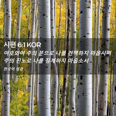 Picture 02 - 시편 6:1 KOR - 여호와여 주의 분으로 나를 견책하지 - Bible Verse Picture